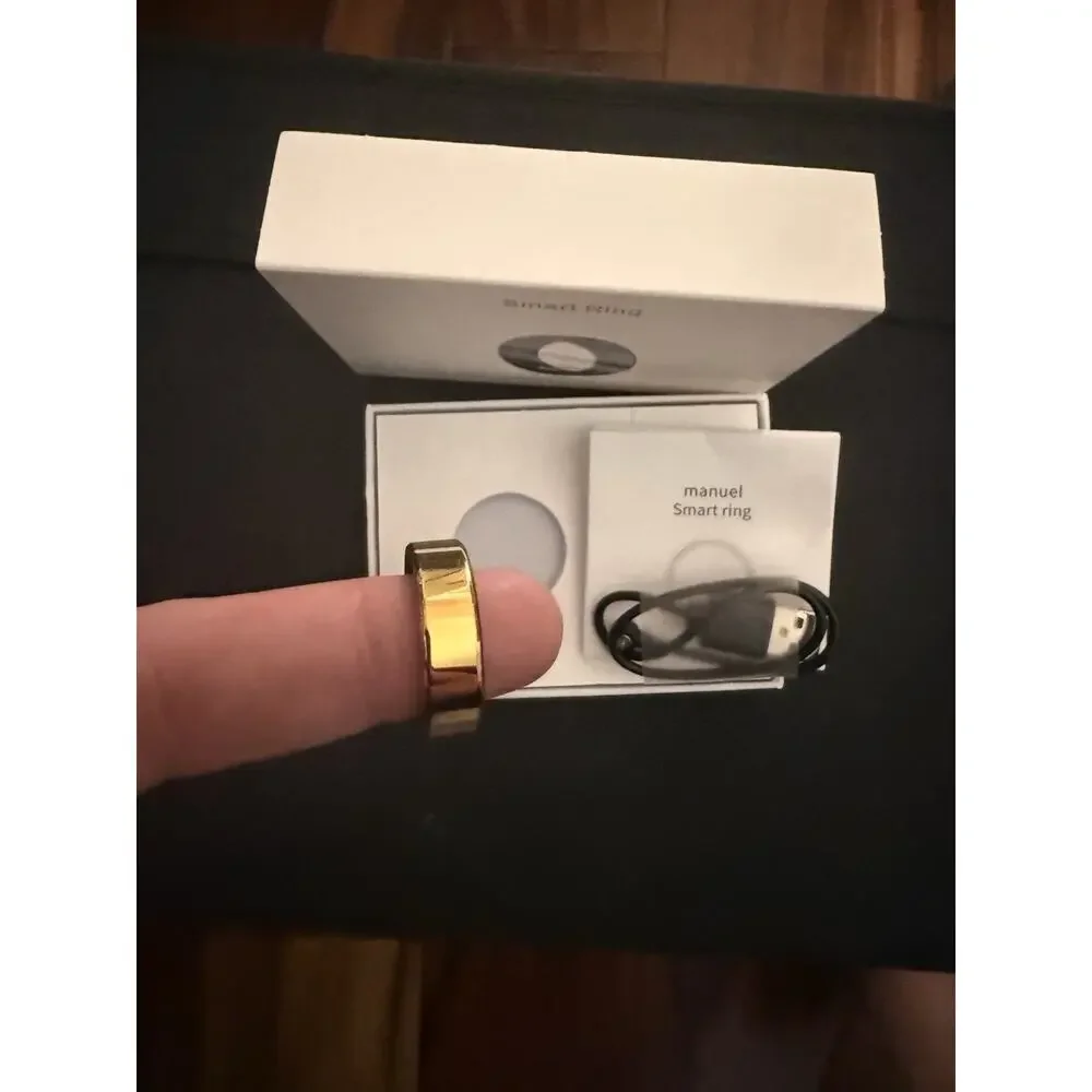 JRing Smart Ring Activity Tracker Heart Rate Monitor- Gold Size 7